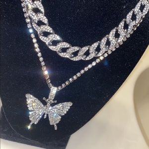 Icy Butterfly choker & necklace set